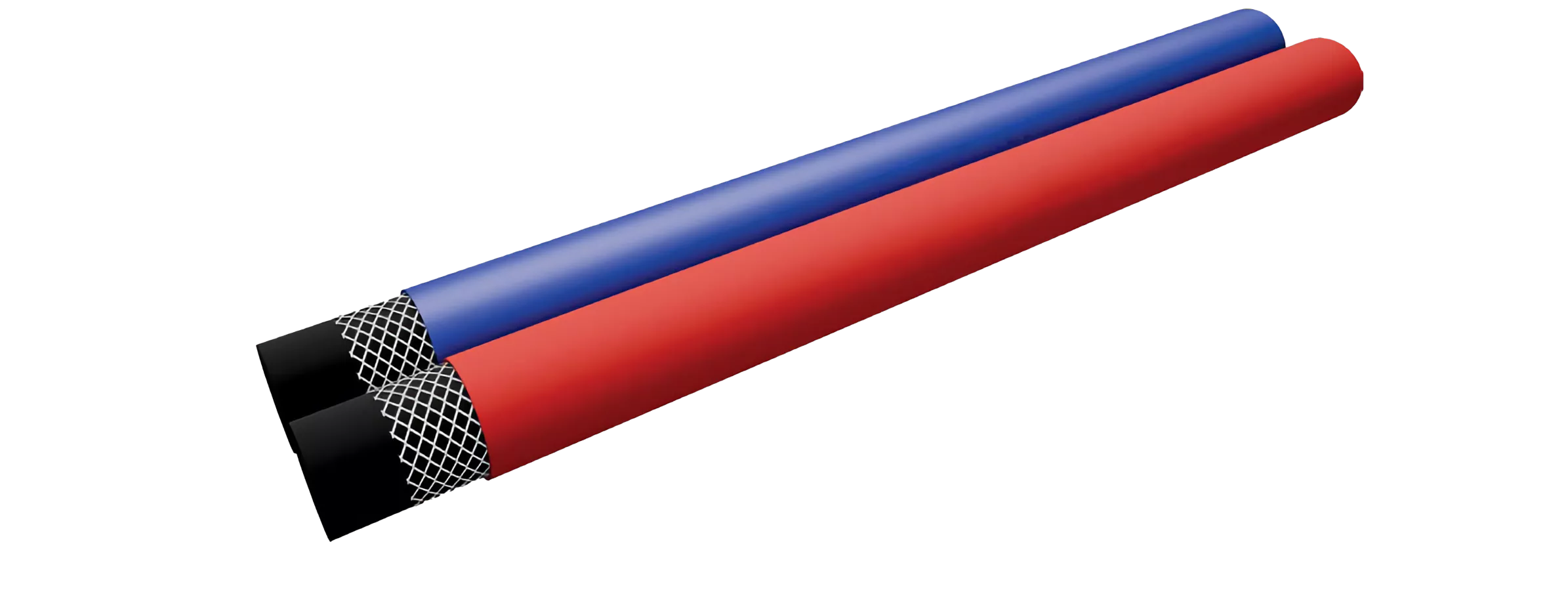 TUBO BINATO ROSSO/BLU PVC PER ACETILENE E OSSIGENO